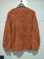 Arlow Crochet Knit Jumper - Rust