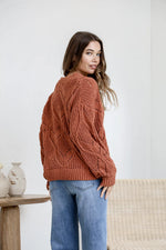 Arlow Crochet Knit Jumper - Rust