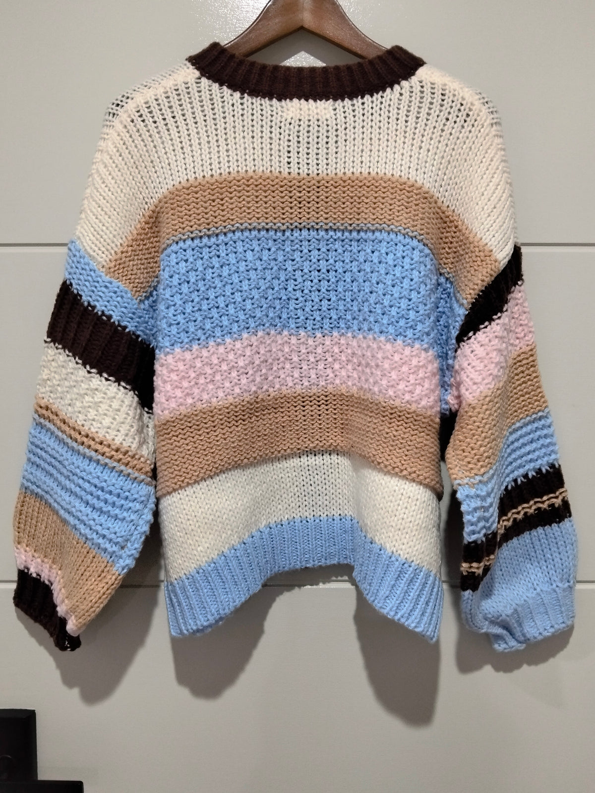 Bastille Chunky Cardi ~ Blue Stripe
