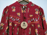 Bee Blouse Grenache print