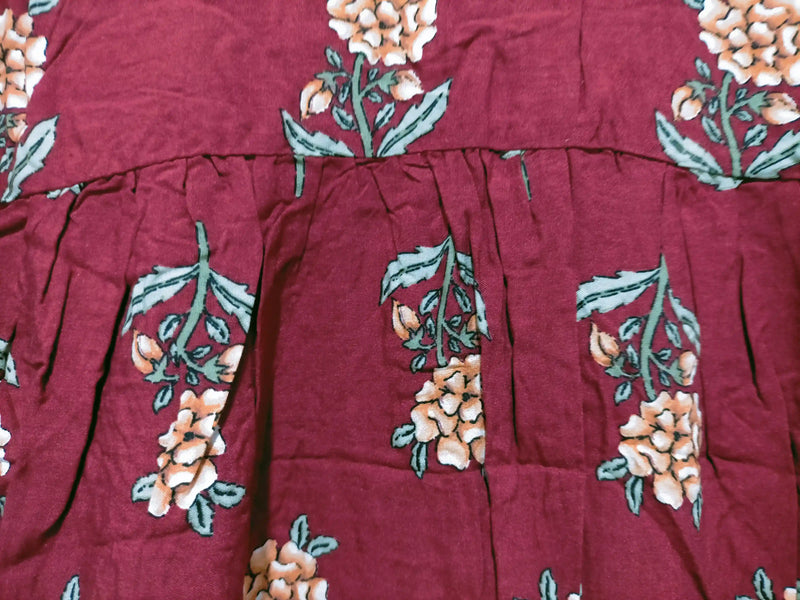 Bee Blouse Grenache print