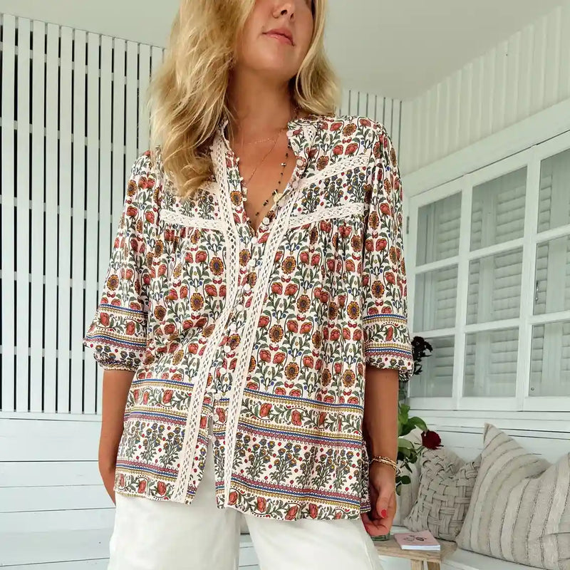 Bee Blouse Harlowe print