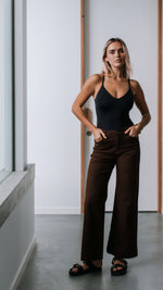 Brownstone Straight Leg Flare Jeans - Chocolate