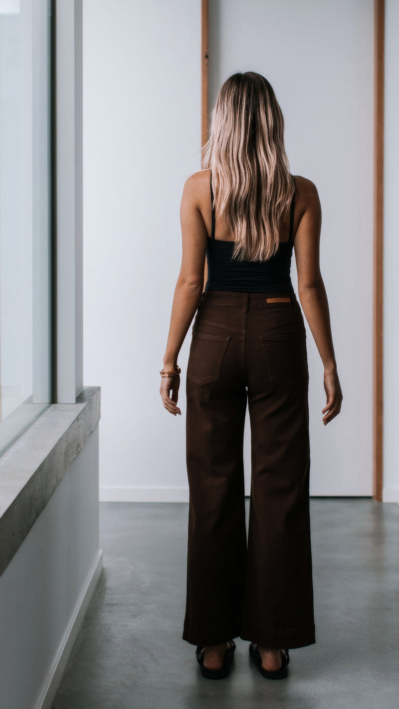 Brownstone Straight Leg Flare Jeans - Chocolate