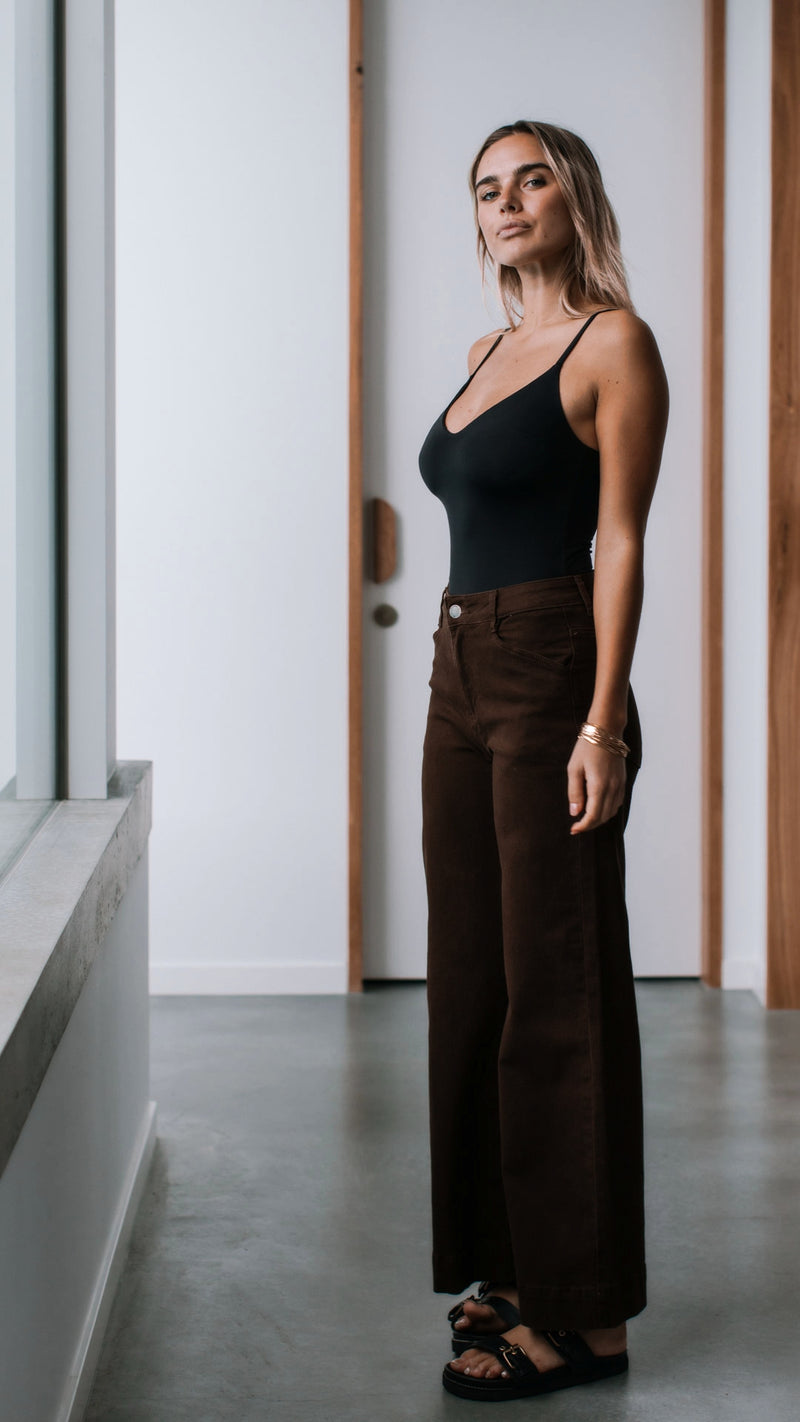 Brownstone Straight Leg Flare Jeans - Chocolate
