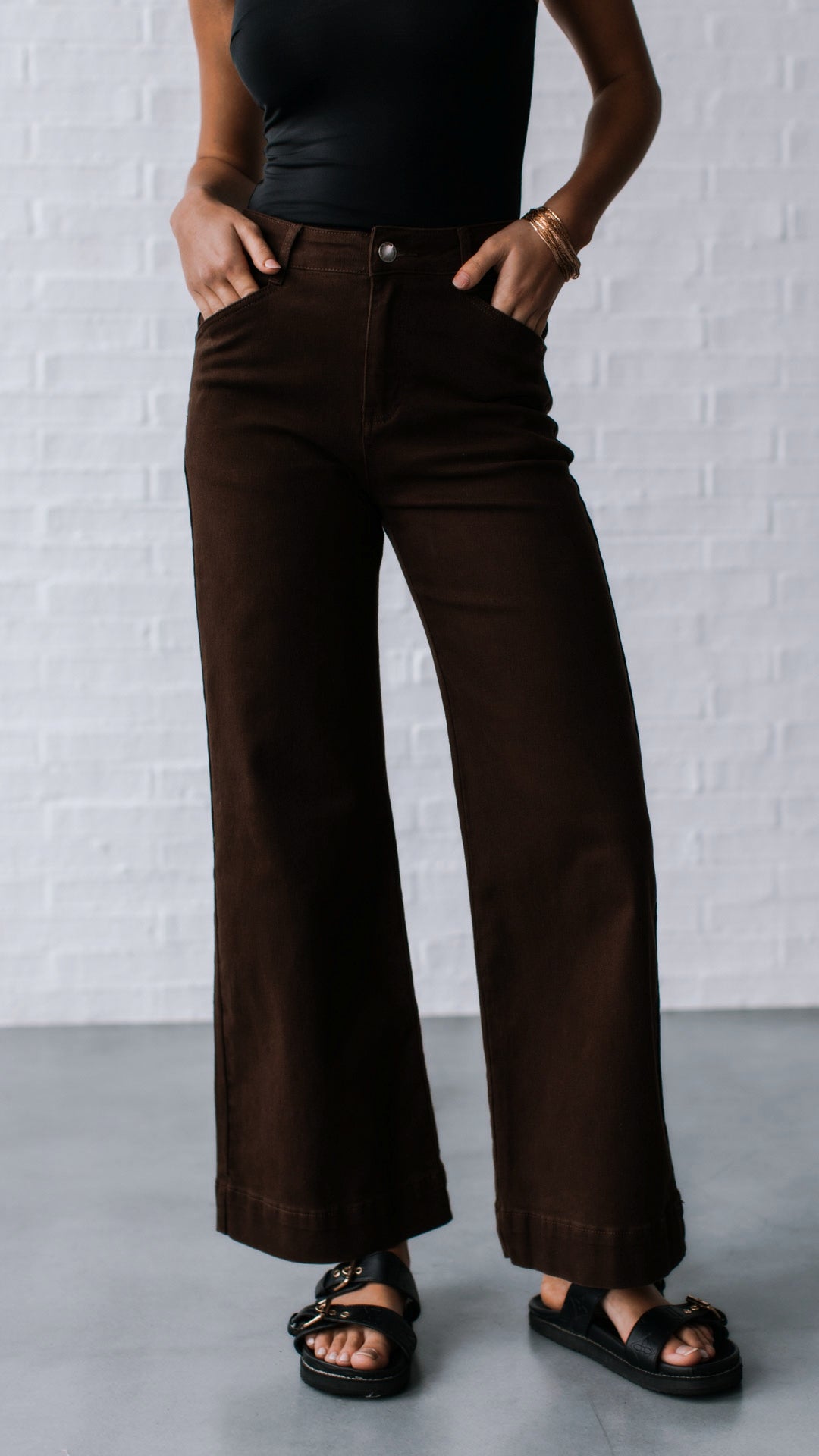 Brownstone Straight Leg Flare Jeans ~ Chocolate