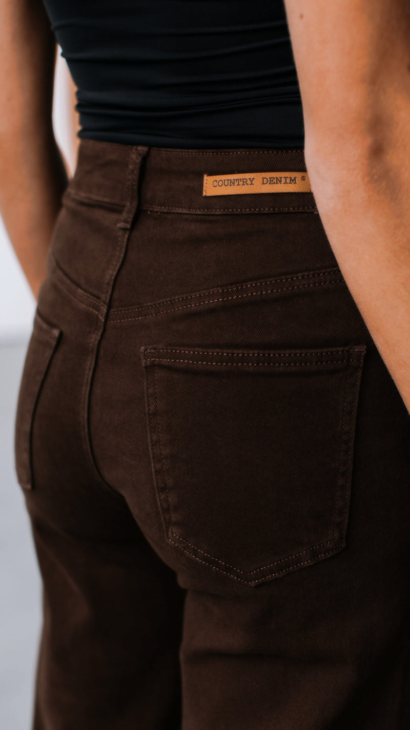 Brownstone Straight Leg Flare Jeans - Chocolate