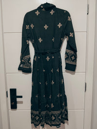 Cairo Midi Dress ~ Black and Beige Print