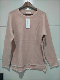Canyon Blanket Stitch Knit Jumper Blush