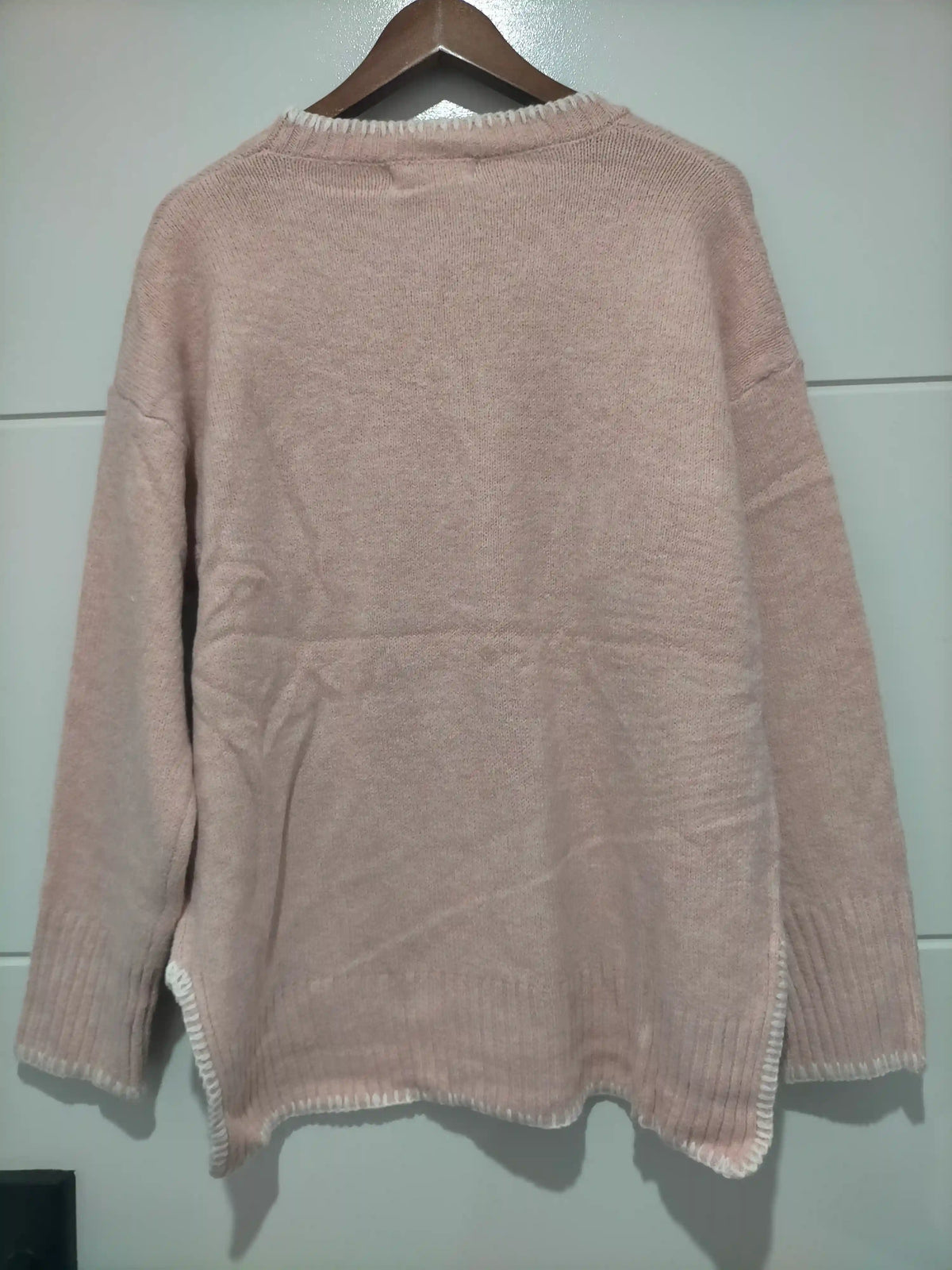Canyon Blanket Stitch Knit Jumper Blush