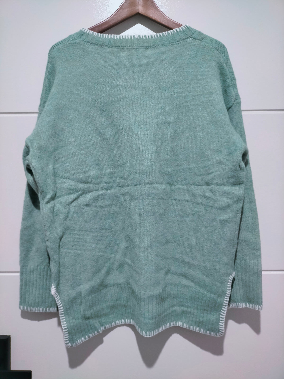 Canyon Slouch Blanket Stitch Knit ~ Sage