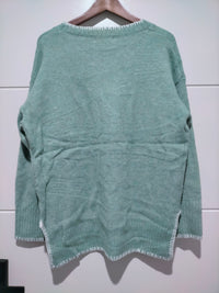 Canyon Slouch Blanket Stitch Knit ~ Sage