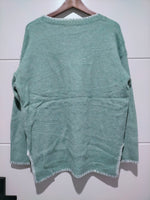 Canyon Slouch Blanket Stitch Knit - Sage