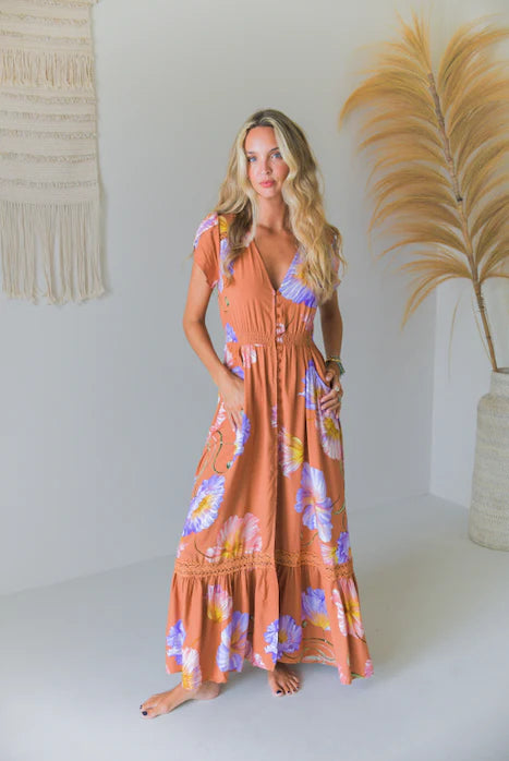 Carmen Maxi Dress Amara print