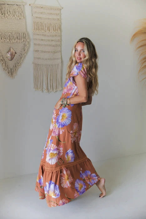 Carmen Maxi Dress ~ Amara Bloom print