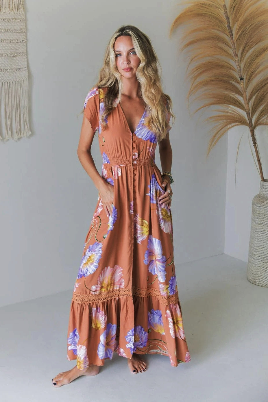Carmen Maxi Dress ~ Amara Bloom print