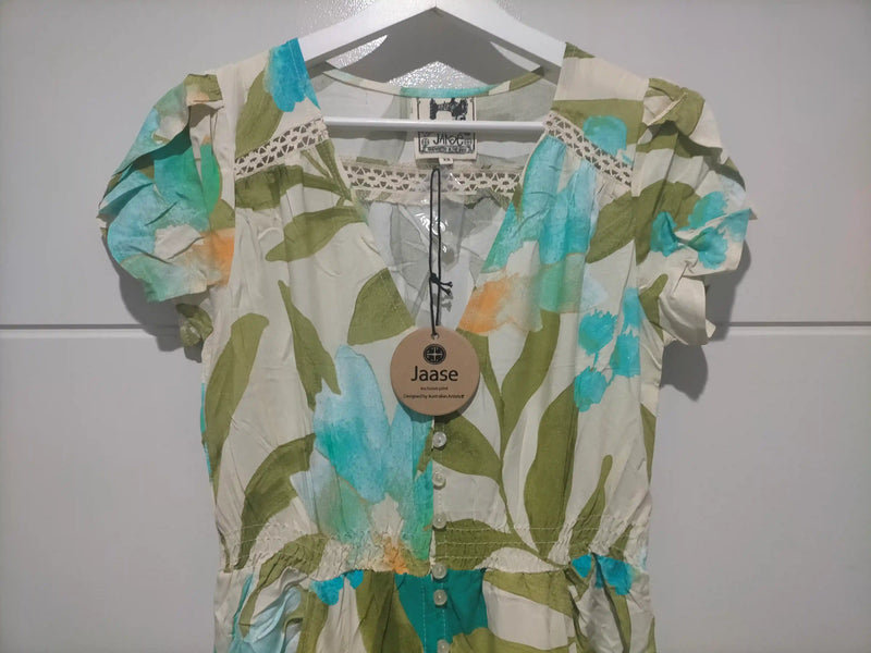 Carmen Maxi Dress Himalayan Poppy print