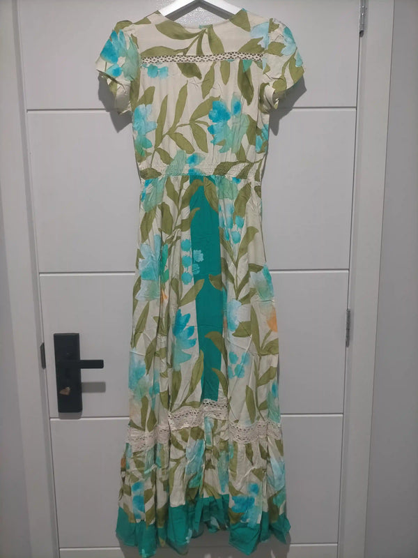 Carmen Maxi Dress Himalayan Poppy print