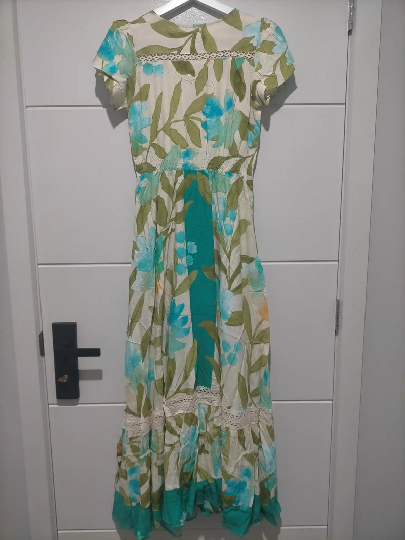 Carmen Maxi Dress Himalayan Poppy print