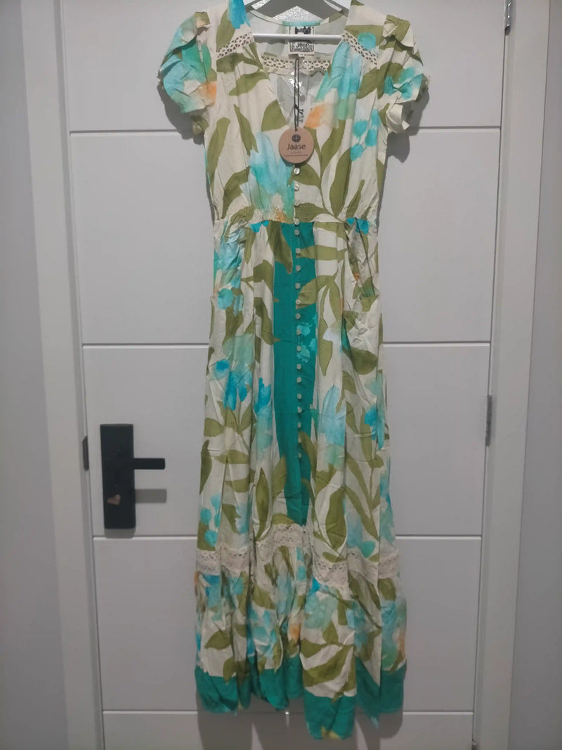 Carmen Maxi Dress Himalayan Poppy print