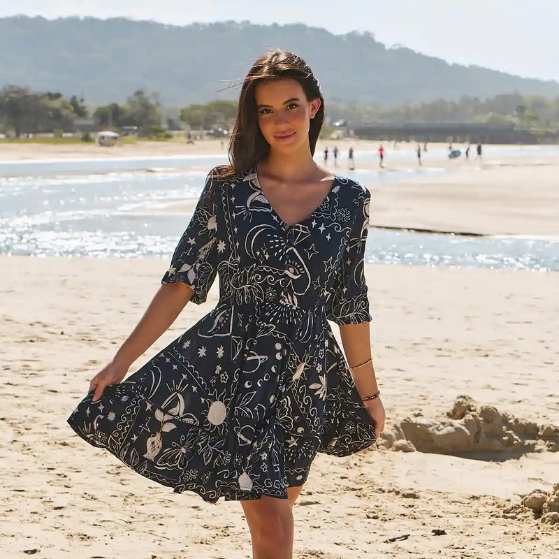 Celine Mini Dress Elements print