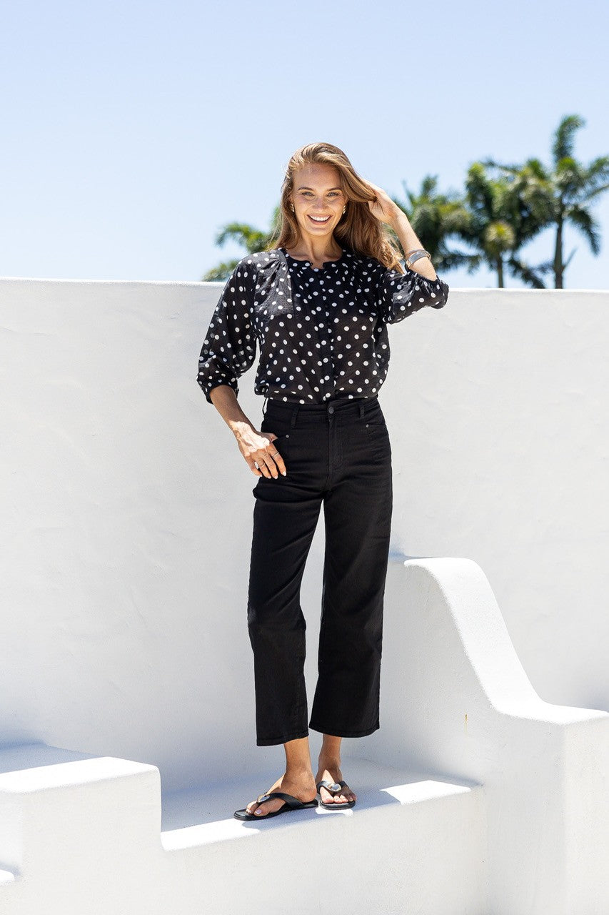 J-Lo Wide Leg Crop Jeans ~ Black