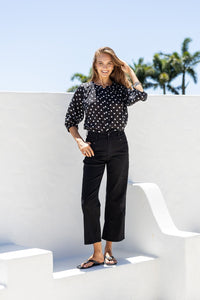 J-Lo Wide Leg Crop Jeans ~ Black