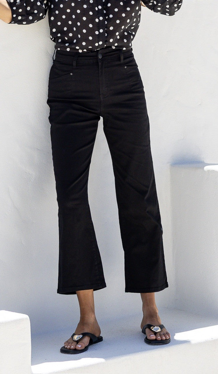 J-Lo Wide Leg Crop Jeans ~ Black