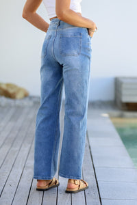 Lou Lou Straight Leg Mum Jeans ~ Vintage Light Blue