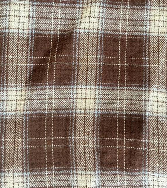 Jaase Canyon Austin Flannel Shirt chocolate – close-up of chocolate flannel check print