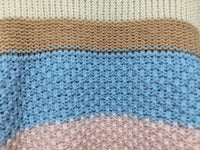 Bastille Chunky Knit Jumper blue stripe – close-up of chunky knit pattern and texture