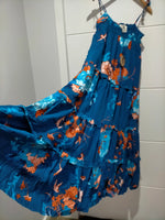 Cognac Maxi Dress Floral Carnival print