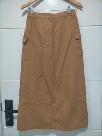 Colorado Cargo Denim Maxi Skirt ~ Tan