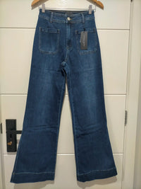 Sailor Wide Leg Pocket Jeans dark blue – flat lay full length front view