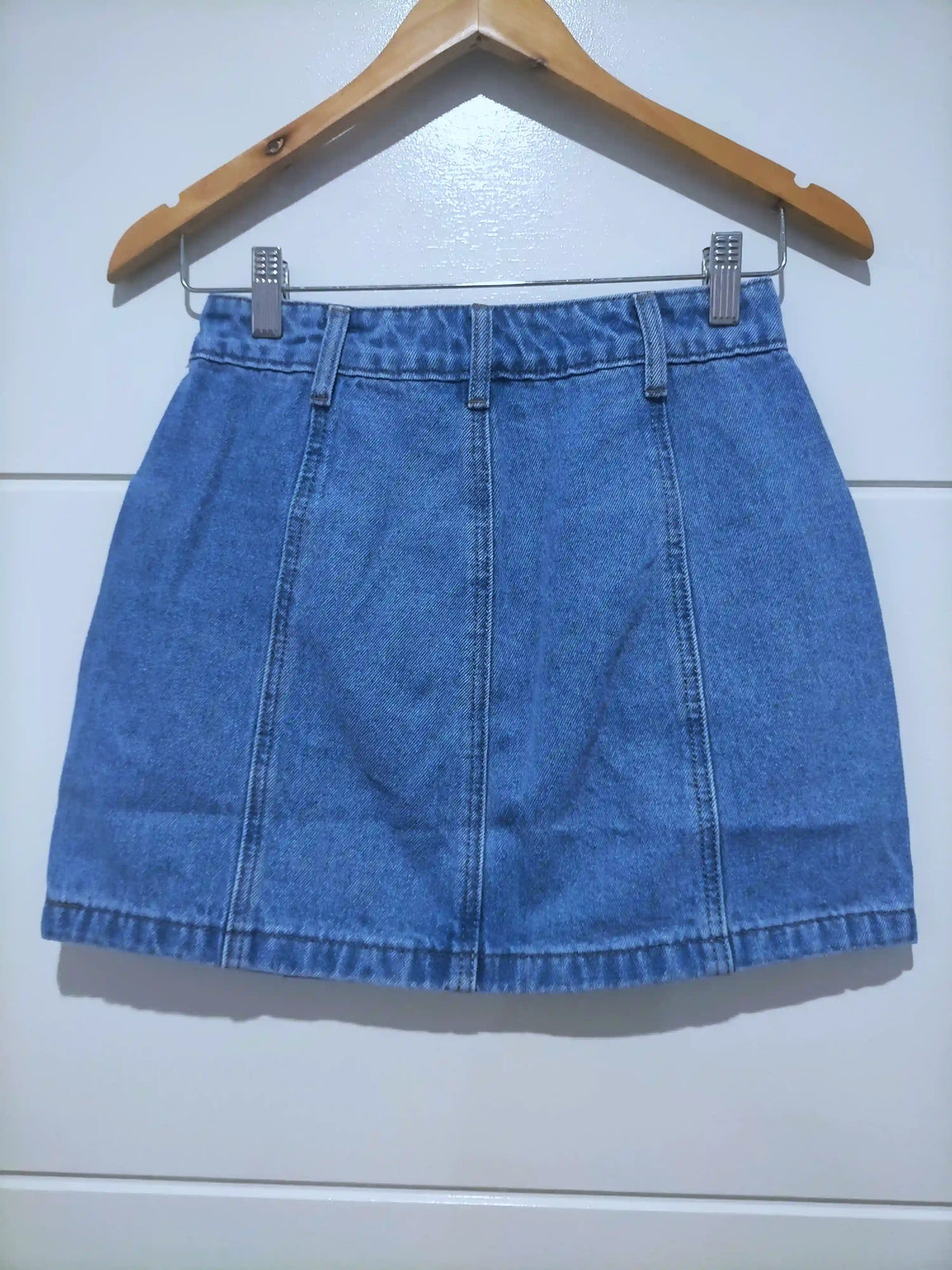 Cowboy Mini Cargo Denim Skirt ~ Mid Blue
