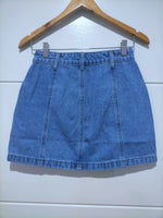 Cowboy Mini Cargo Denim Skirt Mid Blue