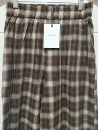 Jaase Stevie Austin Flannel Pants chocolate by Jaase – flatlay showing close up of front of pants