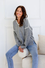 Havana Contrast Knit Jumper Grey