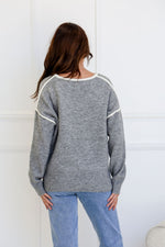 Havana Contrast Knit Jumper Grey