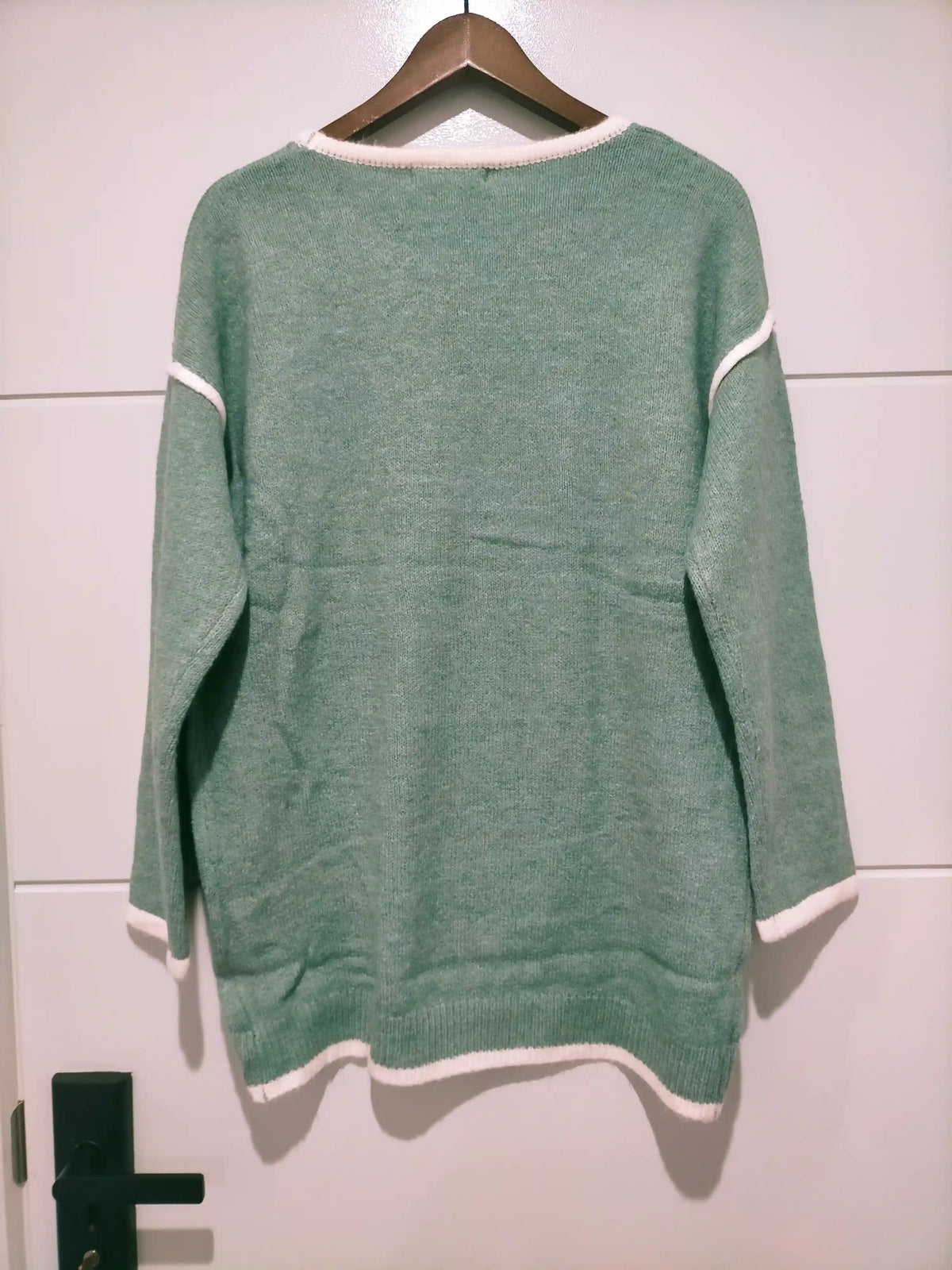 Havana Contrast Knit Jumper Sage