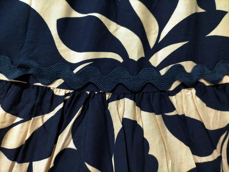 Hollywood Maxi Skirt Navy Vine print