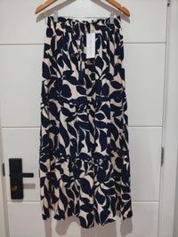 Hollywood Maxi Skirt Navy Vine print