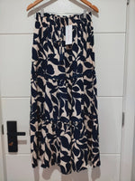 Hollywood Maxi Skirt Navy Vine print