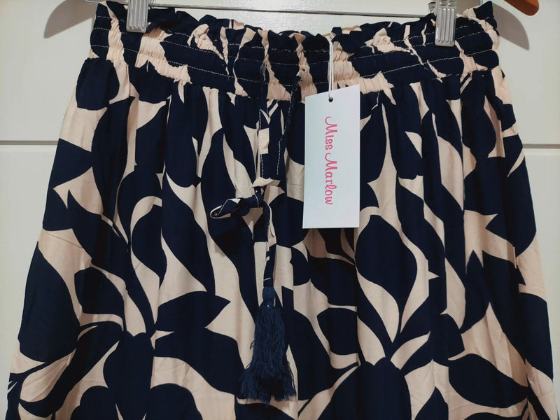 Hollywood Maxi Skirt Navy Vine print