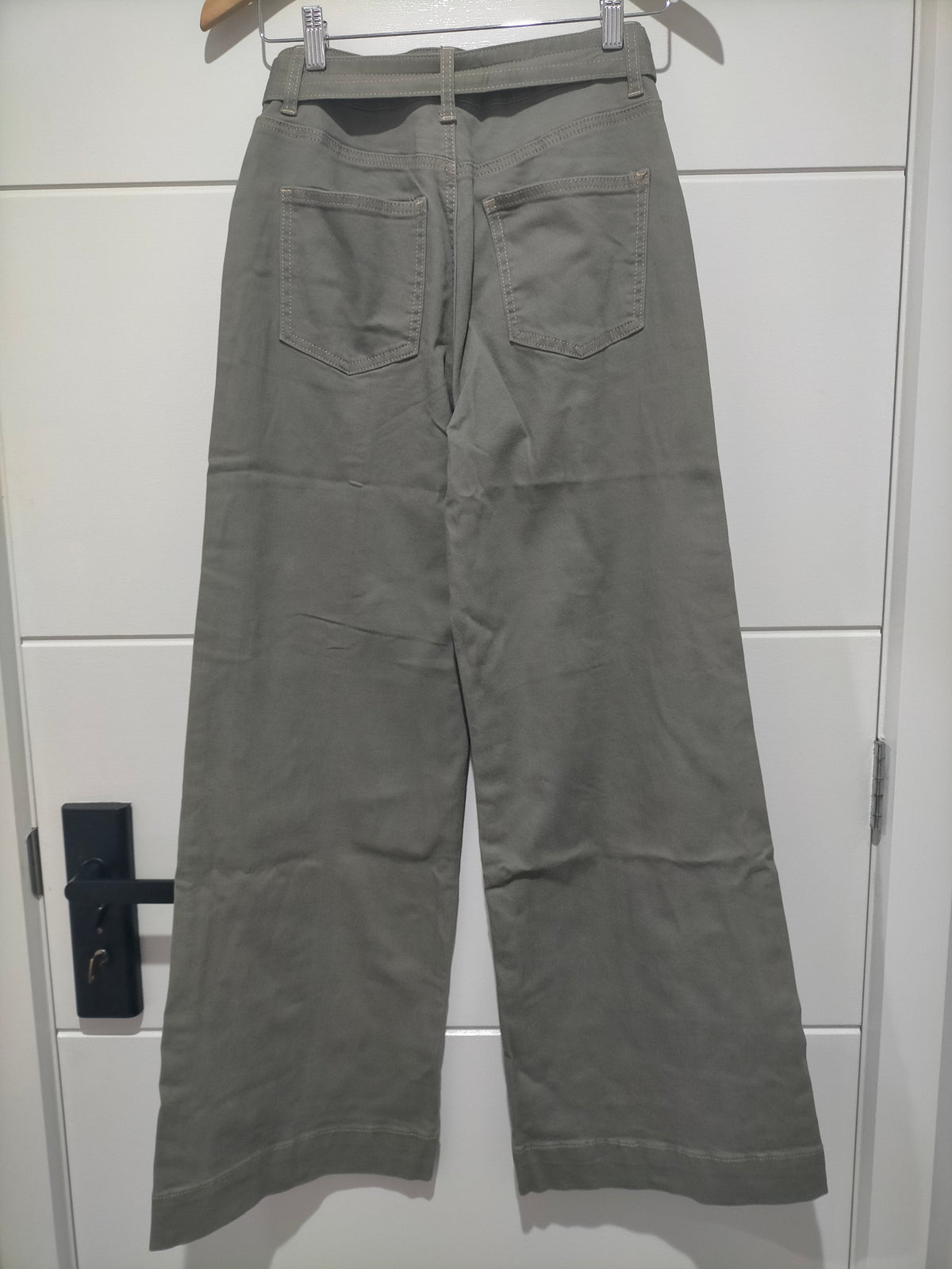 Indiana Stretch Wide Leg Belted Jean ~ Khaki