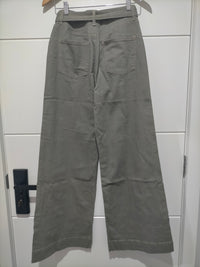 Indiana Stretch Wide Leg Belted Jean ~ Khaki