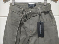 Indiana Stretch Wide Leg Belted Jean ~ Khaki