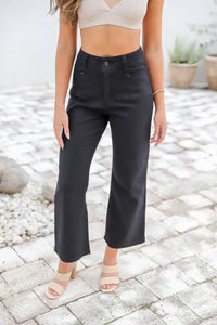 J-Lo Wide Leg Crop Jeans ~ Black
