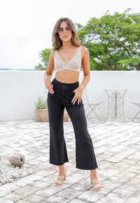 J-Lo Wide Leg Crop Jeans ~ Black