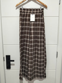 Jaase Stevie Austin Flannel Pants chocolate by Jaase – flatlay shot showing full length view of front of pants